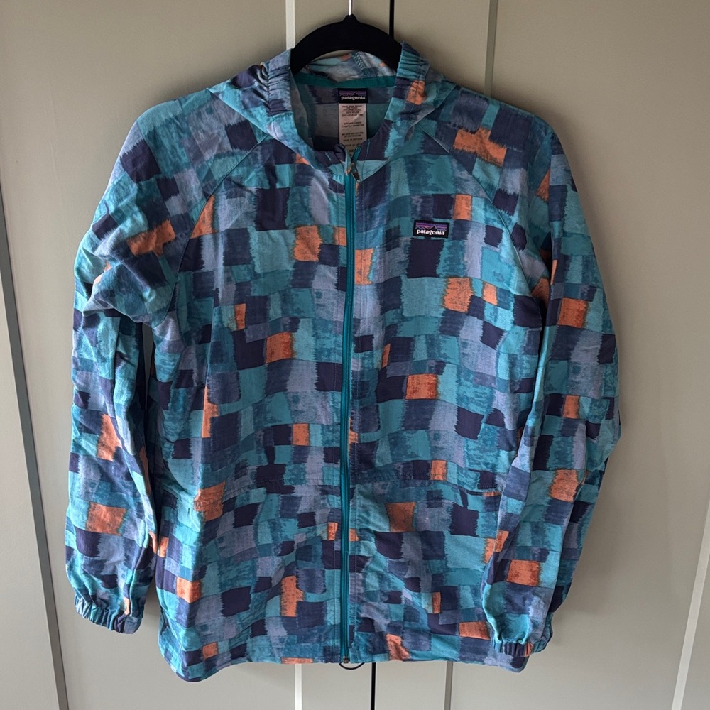 Patagonia Kids Raincoat in Blue and Orange